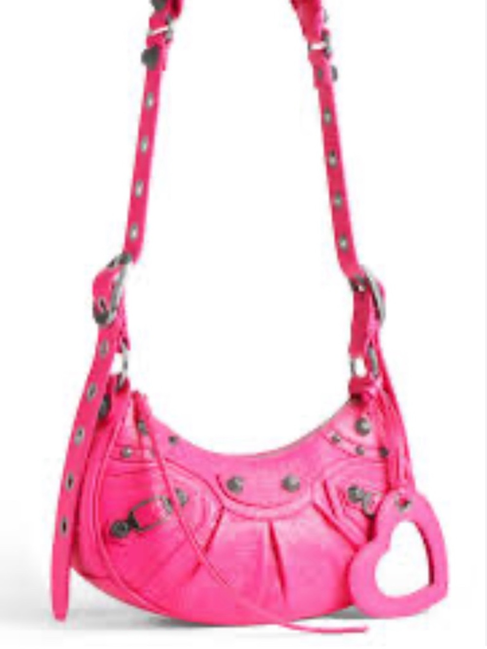 Women’s Balenciaga LE CAGOLE shoulder bag in hot pink lamb skin. NWT